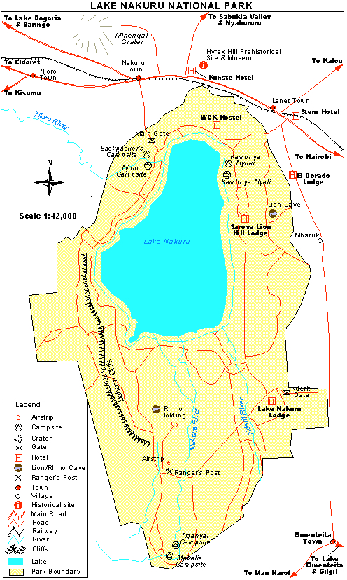 纳库鲁湖国家公园旅游图